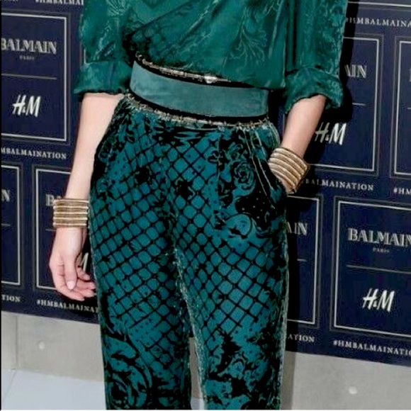 Balmain Accessories - Balmain x H&M Green Suede Wide Belt